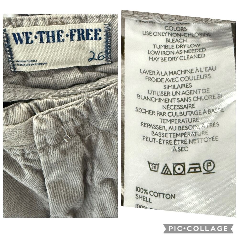 Free People We The Free Lotus Balloon Jean Pants Gray Size 26 Hippie Wide Leg - Picture 6 of 7